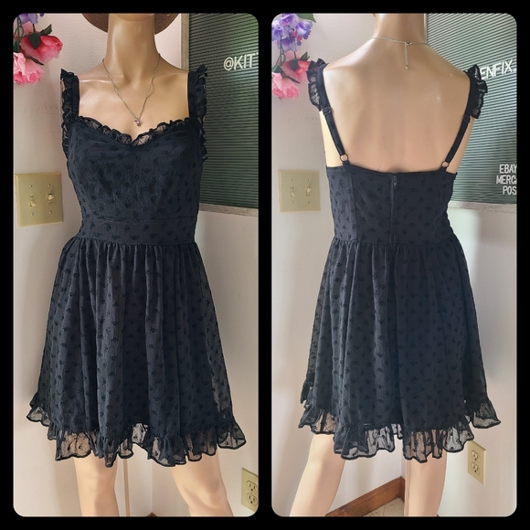 Y2K Royal Bones By Tripp Flocked Skull Mini Dress Size Sm ☠️ - Picture 2 of 11